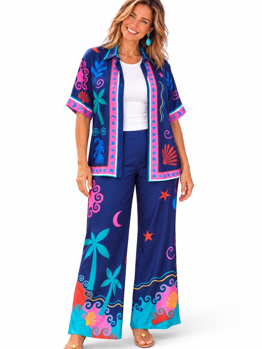 Johnny Was Fernanda silk blend set NWT